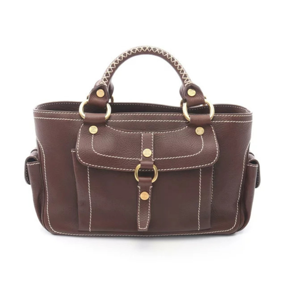 Celine Boogie Bag Handbag Leather Brown